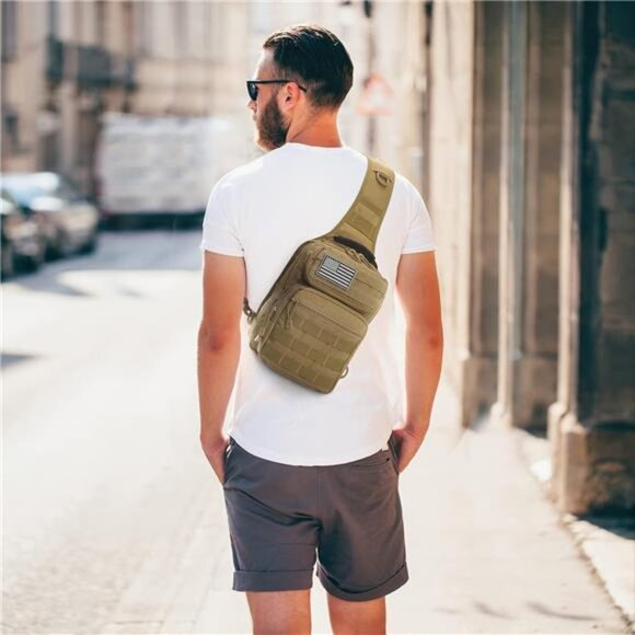Sling Bag Backpack Military Khaki - Picture 6 of 6